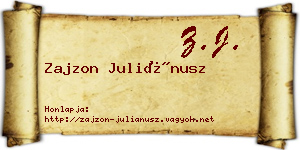Zajzon Juliánusz névjegykártya